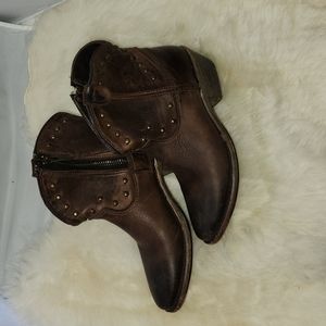 Brown Ankle Boots with Studded Detail